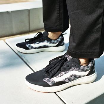 Damske Surf Topanky Vans Blur Checker UltraRange EXO Čierne VA87ASRFT